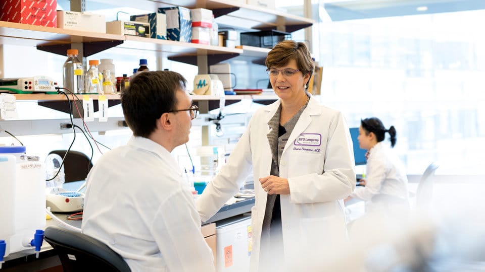 Dr. Diane Simeone with research fellow Andrea Zamperone in the Simeone Lab